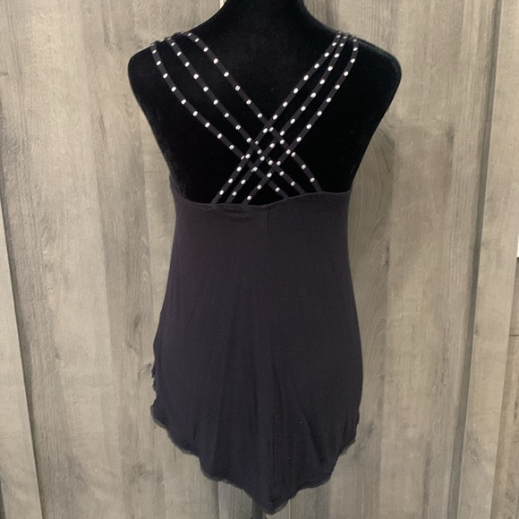 Candie's Fashions Spaghetti Straps Decorative Back Black Tank Top Women's XS - Picture 4 of 8